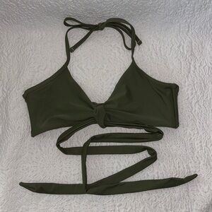 Aerie Scoop Halter Wrap Bikini Top